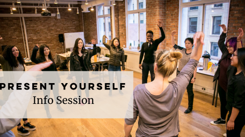 Present Yourself header image with a box overlay that says "Present Yourself Information Session"