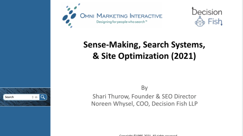 Sense-Making, Search Systems and Site Optimization IAC2021