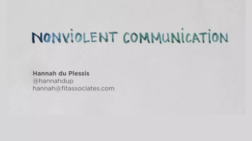 Handwritten slide that says nonviolent communication